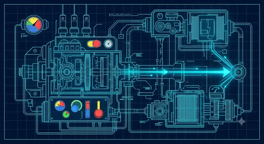 どこでもドアの構造と空間短絡理論を示す概念図解